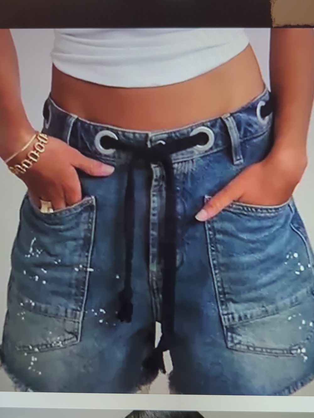 Free People We The Free Moxie Barrel Shorts - Timeless Blue 27